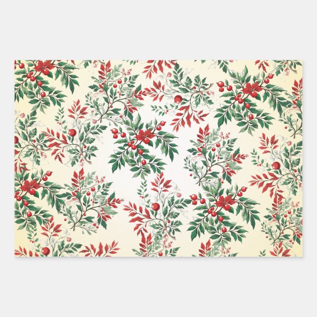 Feuille De Papier Cadeau Rowan de Noël (Devant)