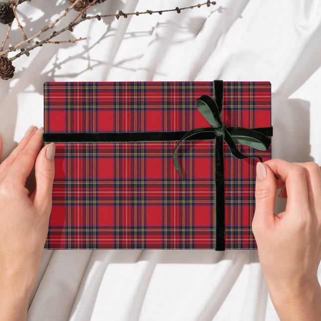 Feuille De Papier Cadeau Royal Stewart Tartan Red Plaid (Royal Stewart Tartan Gift Wrapping)