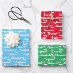 Feuille De Papier Cadeau Ruban de l'ingénieur chimique