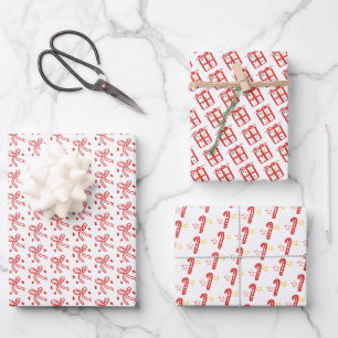 Feuille De Papier Cadeau Rubans Cadeaux Canneberges Gribouillage NOËL Fête