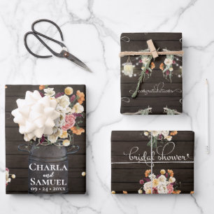 Feuille De Papier Cadeau Russe Mason Jar Aquarelle Pesonalized Mariage Wr