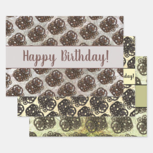 Feuille De Papier Cadeau Rustic Gears Sprocket Steampunk Sur Le Modèle De 