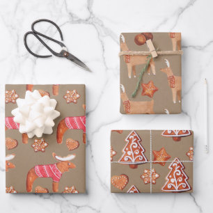 Feuille De Papier Cadeau Rustic Kraft Gingerbread Cookies