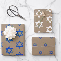 Rustique Kraft Blue & White Star De David
