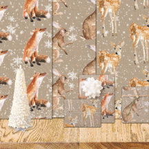Rustique Kraft Élégant Snowy Animaux d'hiver