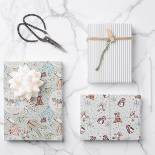 Feuille De Papier Cadeau Sage Baby Son froid à l'extérieur du Baby shower d