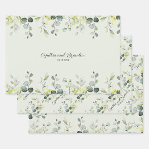 Feuille De Papier Cadeau Sage Green Eucalyptus Mariage marque 