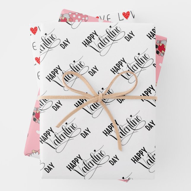 Feuille De Papier Cadeau Saint Valentin (En situation)