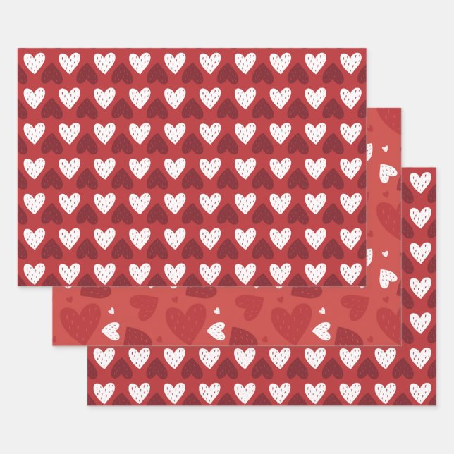 Feuille De Papier Cadeau Saint Valentin (Lot)