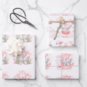 Feuille De Papier Cadeau Saint Valentin Cute Baby Mice