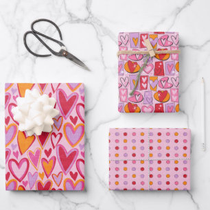 Feuille De Papier Cadeau Saint-Valentin / Ensemble cadeau d'amour
