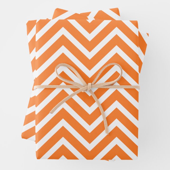 Feuille De Papier Cadeau Saison automne Chevron Motif (En situation)