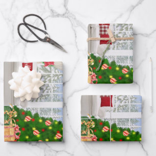 Feuille De Papier Cadeau Salle de Noël 