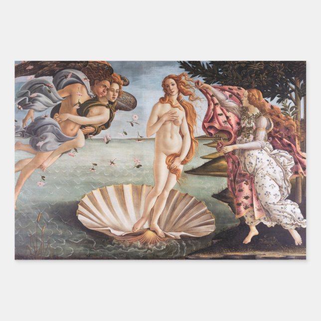 Feuille De Papier Cadeau Sandro Botticelli - Naissance de Vénus (Devant)