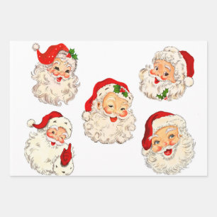 Feuille De Papier Cadeau Santa Clause Collage déroupage retro