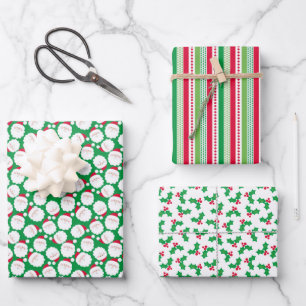 Feuille De Papier Cadeau Santa Noël