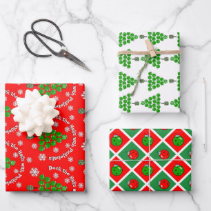 Feuille De Papier Cadeau Sapin de Noël de pickleball Décorez les couloirs R
