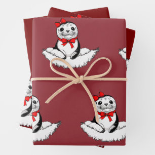 Feuille De Papier Cadeau Sceau ravissant – Édition de Noël