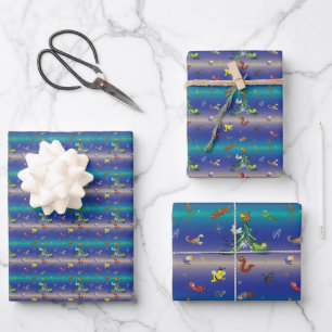 Feuille De Papier Cadeau Science, Insect Buver Arbre de Noël