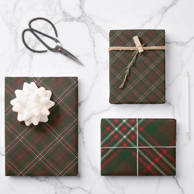 Feuille De Papier Cadeau Scott Chasse Tartan écossais moderne (Recto)