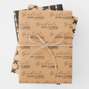 Feuille De Papier Cadeau Script de typographie de calligraphie des diplômés
