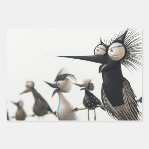 Feuille De Papier Cadeau Sculptures d'oiseaux de Whimsical Découpage