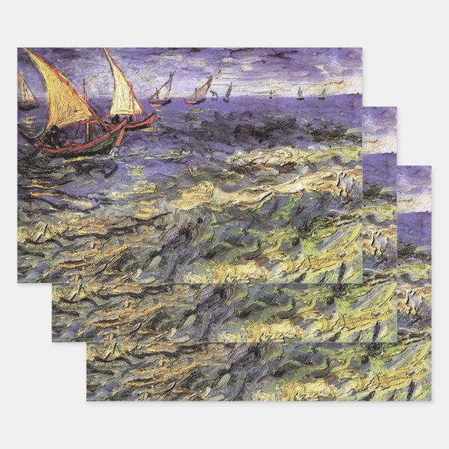 Feuille De Papier Cadeau Seasons à Saintes Maries par Vincent van Gogh (Lot)