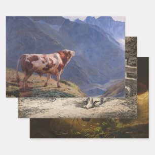 Feuille De Papier Cadeau Sélection d'animaux de ferme (créatures rurales)