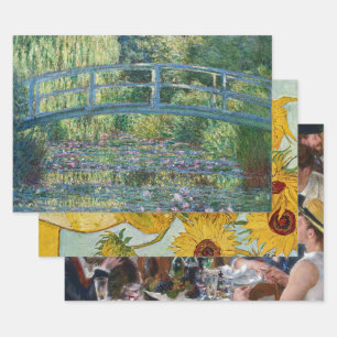 Feuille De Papier Cadeau Sélection de divers chefs-d'oeuvre impressionniste