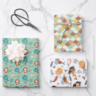 Feuille De Papier Cadeau Sélection de sirène deux papiers d'enveloppement