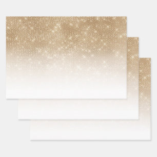 Feuille De Papier Cadeau Séquin de Parties scintillant or glamour Ombre Gra