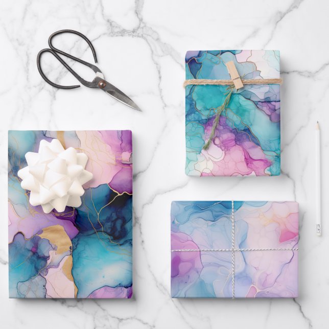 Feuille De Papier Cadeau Serendipity Crystal Blue (Recto)