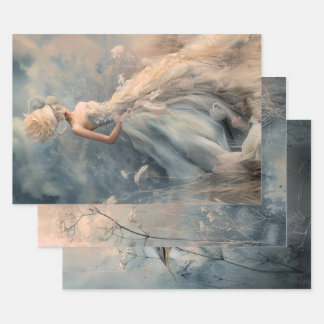 Feuille De Papier Cadeau Serene Whispers Ethereal Bird Portrait Botanical