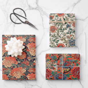 Feuille De Papier Cadeau Série Florale japonaise
