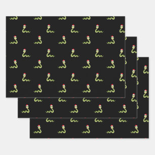 Feuille De Papier Cadeau Serpent funeste Casquette du Père Noël Joyeux Noël