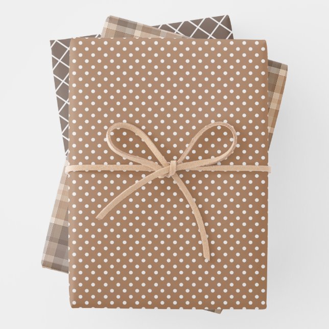 Feuille De Papier Cadeau Shabby Chic Tan Beige Taupe Brown Motif (En situation)