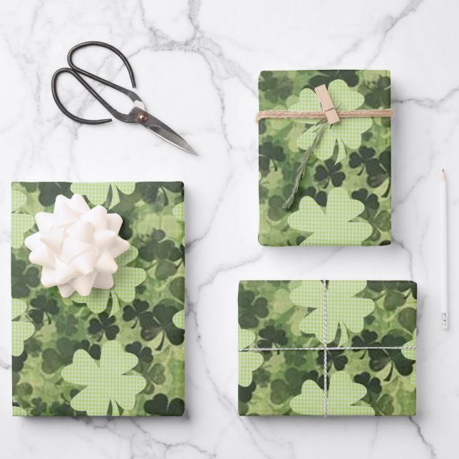 Feuille De Papier Cadeau Shamrock Meadow 3 (Recto)