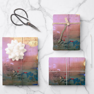 Feuille De Papier Cadeau Shibata Zeshin Fleurs et oiseaux de quatre saisons