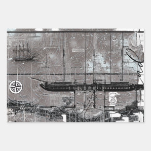 Feuille De Papier Cadeau Ship Register