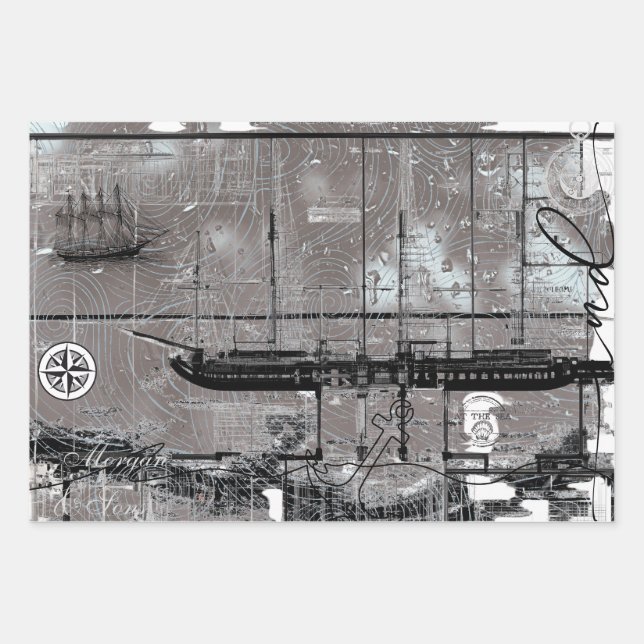 Feuille De Papier Cadeau Ship Register (Devant)