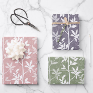 Feuille De Papier Cadeau Silhouette Botanique Minimaliste de Brise de Forêt
