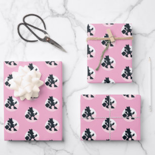 Feuille De Papier Cadeau Silhouette de Minnie Mouse faisant des courses