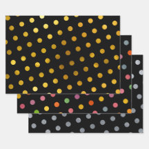Simple mignonne fille Noir Pois multicolores