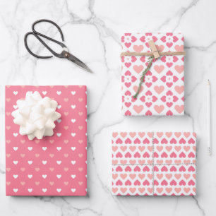 Feuille De Papier Cadeau Simple moderne amour Coeur rose Peach Blanc