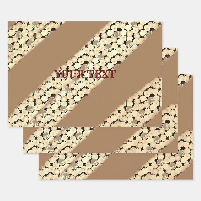 FEUILLE DE PAPIER CADEAU SIMPLE MODERNE MODERNE MONOGRAM STYLE ÉLÉGANT FOUR (Lot)