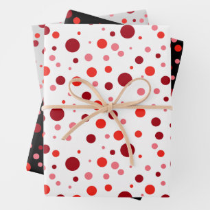 Feuille De Papier Cadeau Simple moderne Pastel Ruby Red Cranberry Polka Dot