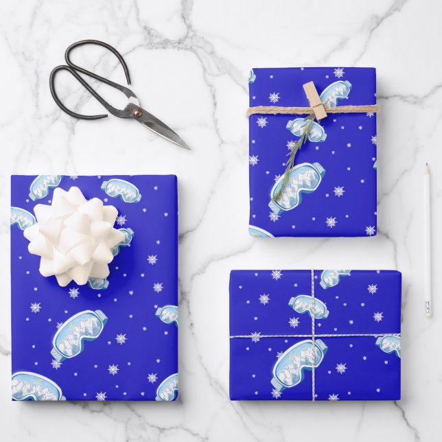 Feuille De Papier Cadeau Ski Goggers Snowflake Dance (Recto)