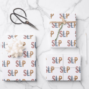 Feuille De Papier Cadeau SLP - Langue Pathologiste Retro