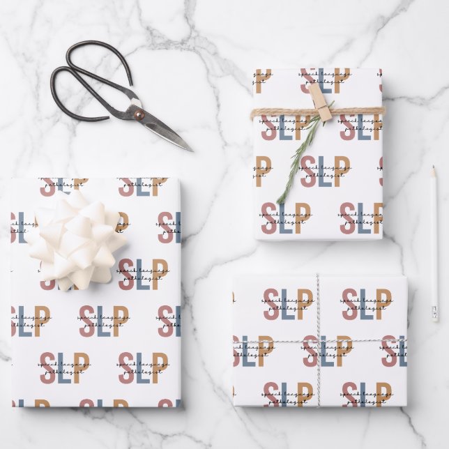 Feuille De Papier Cadeau SLP - Langue Pathologiste Retro (Recto)