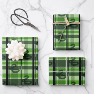 Feuille De Papier Cadeau SLYTHERIN™ Tartan Plaid Motif